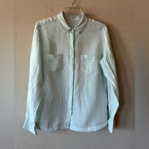 M&S (Marks & Spencer) Pure Linen Shirt Size‎ 10 Mint Green